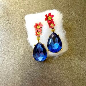 Elegant Blue and Pink Teardrop Earrings